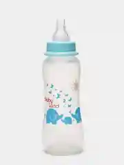 Голубой бутылочка Baby Land 240мл с колпачком-игрушкой, силиконовой классической соской