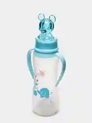 Голубой бутылочка Baby Land 240мл с колпачком-игрушкой, силиконовой классической соской