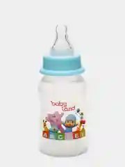 Голубой бутылочка Baby Land 150мл с колпачком-игрушкой, силиконовой классической соской