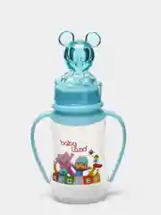 Голубой бутылочка Baby Land 150мл с колпачком-игрушкой, силиконовой классической соской