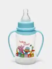 Голубой бутылочка Baby Land 150мл с колпачком-игрушкой, силиконовой классической соской