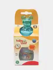 Голубой бутылочка Baby Land 150мл с колпачком-игрушкой, силиконовой классической соской