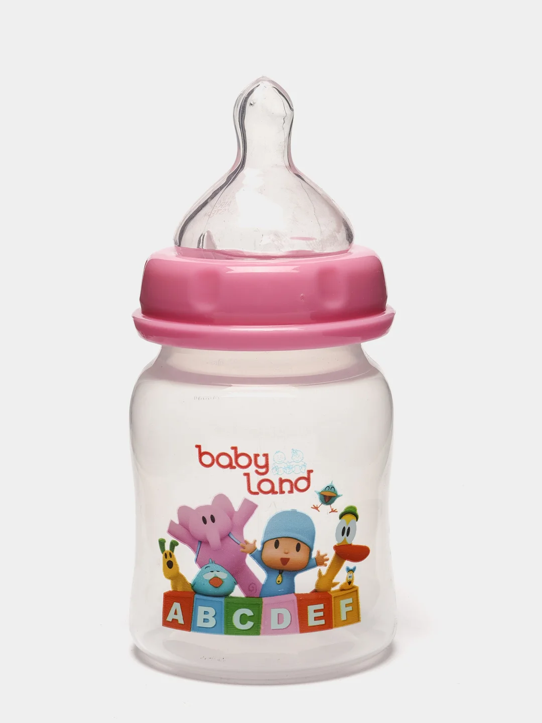 Розовый бутылочка Baby Land 150 мл, с широким горлом и силиконовой анатомической соской Air System