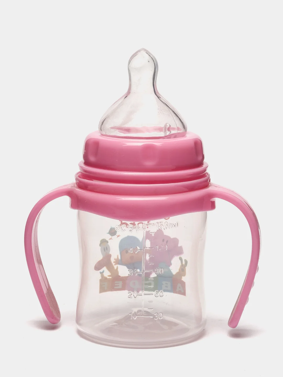 Розовый бутылочка Baby Land 150 мл, с широким горлом и силиконовой анатомической соской Air System