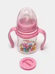 Розовый бутылочка Baby Land 150 мл, с широким горлом и силиконовой анатомической соской Air System