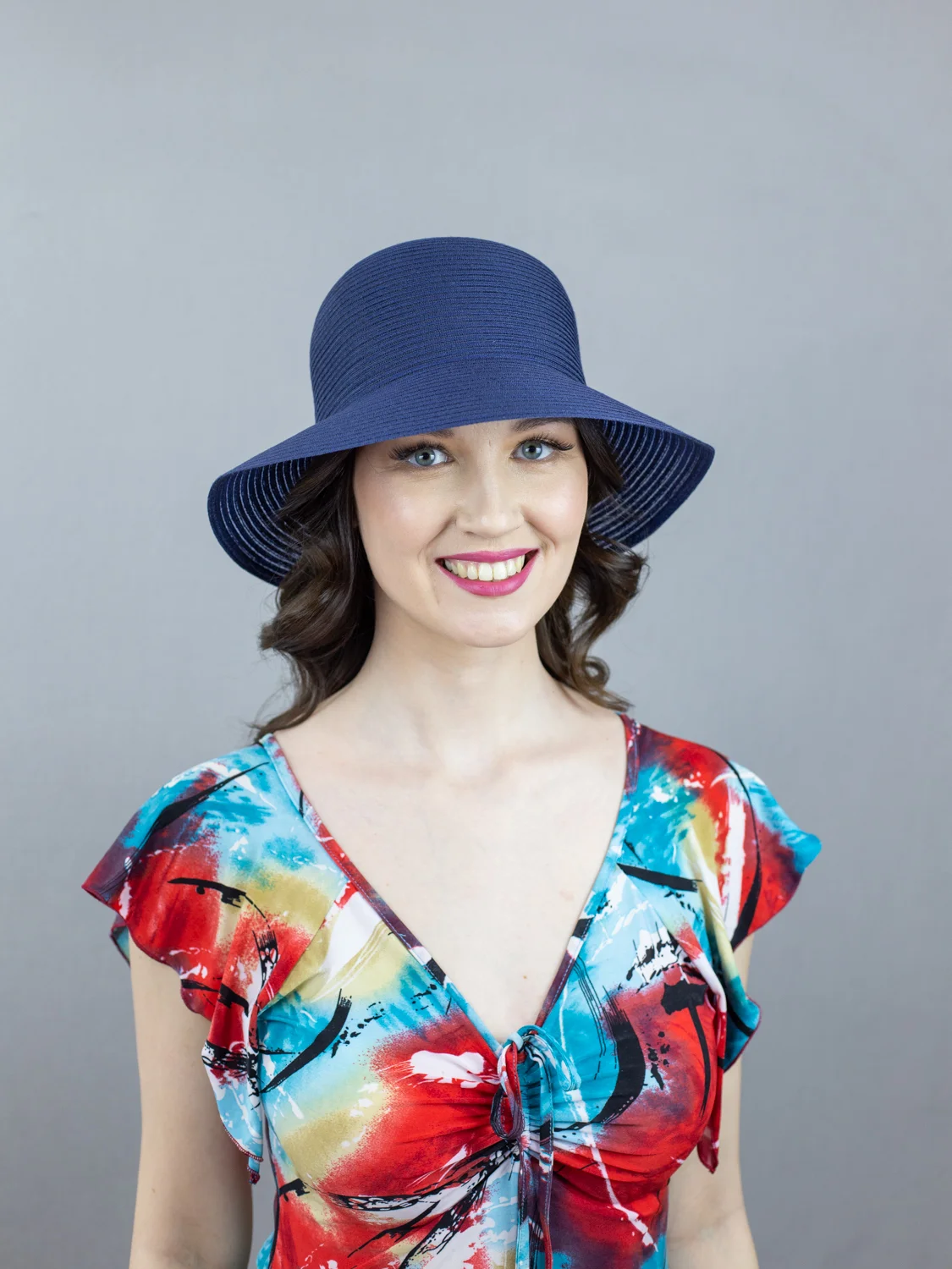Синий шляпа LERAY ХЛОЯ хлопок, 56-58