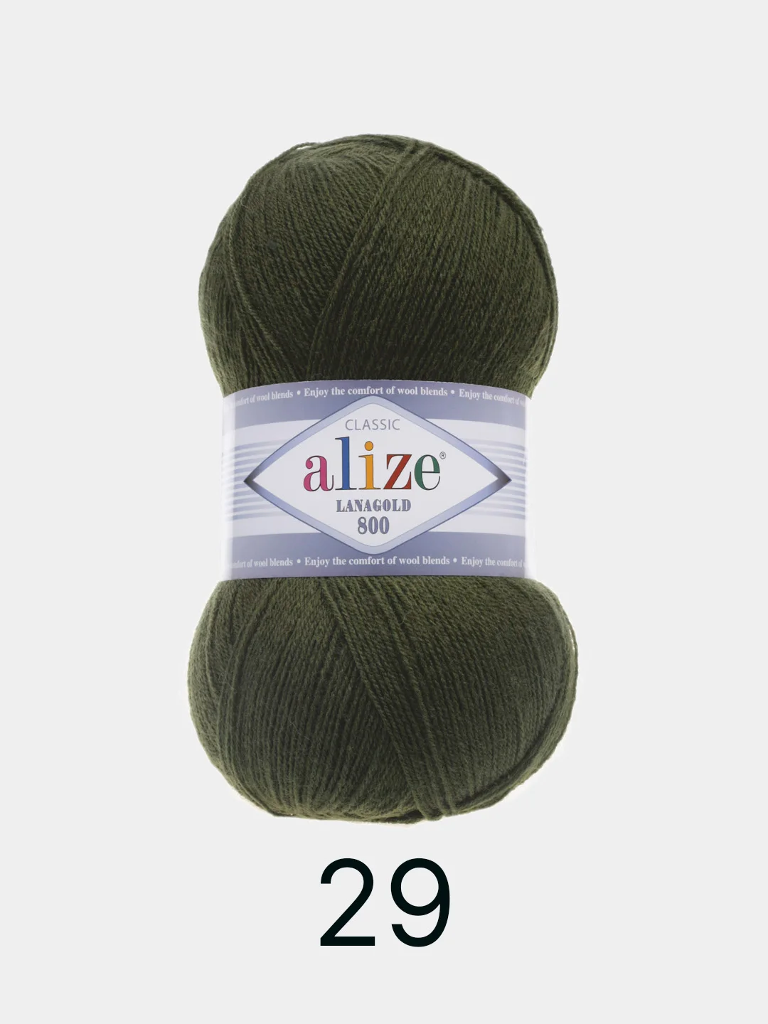 Пряжа Alize Lanagold 800 Акрил 51% Шерсть 49% 100г 800м