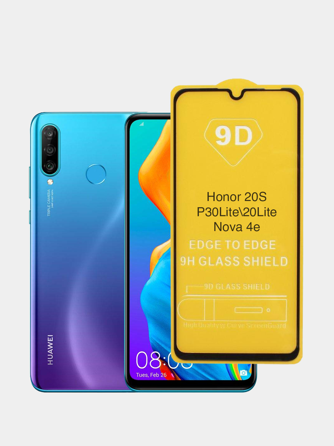 Защитное стекло Honor 20 S, P30 Lite, 20 Lite, Huawei Nova 4e купить по  цене 99 ₽ в интернет-магазине Магнит Маркет