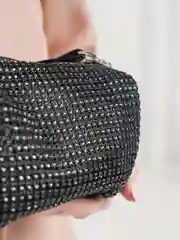 Черный сумка женская мини-клатч с имитацией страз
