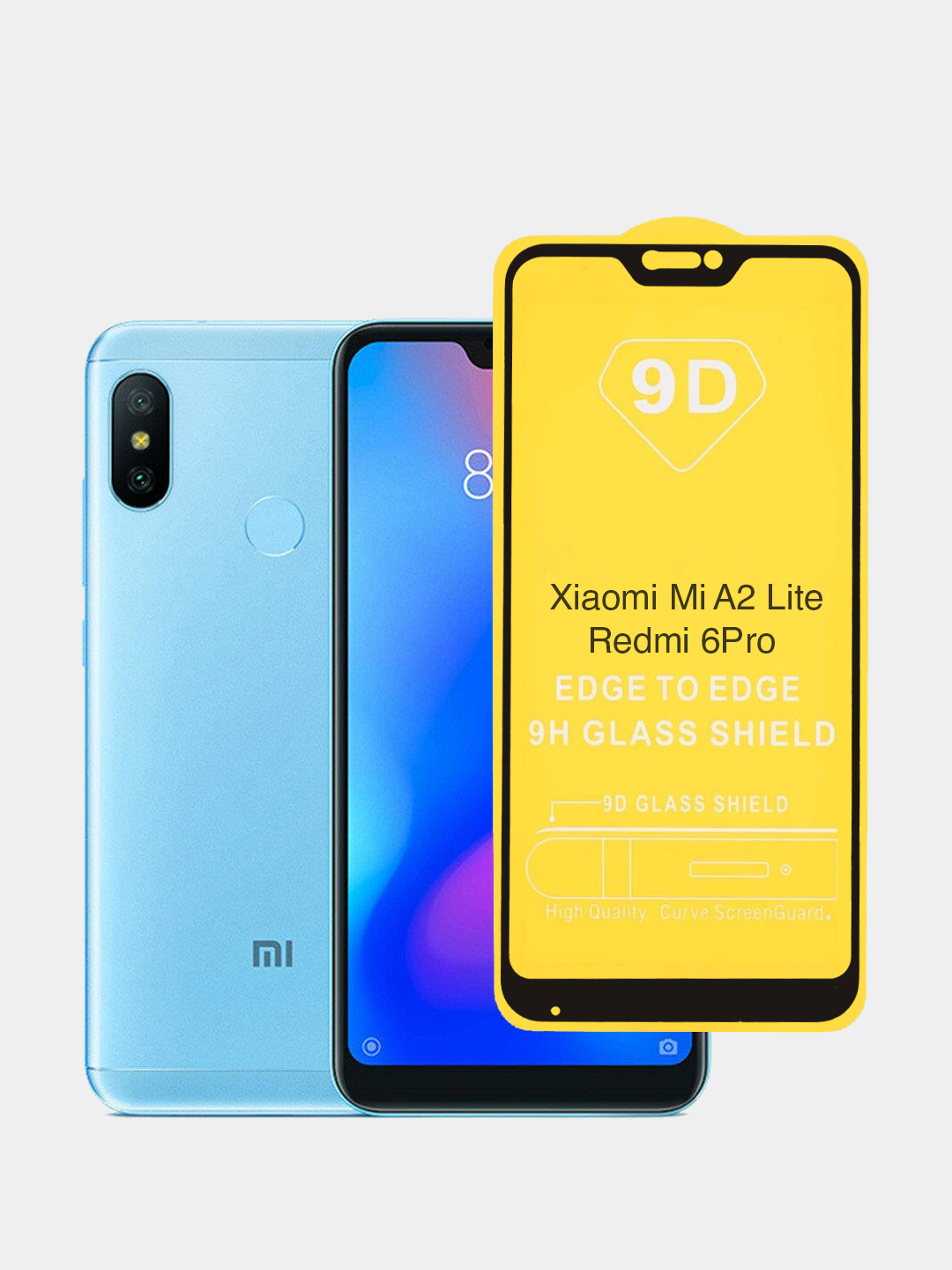 Защитное стекло Xiaomi Redmi A2 lite 6Pro черное и белое купить по цене 99  ₽ в интернет-магазине KazanExpress