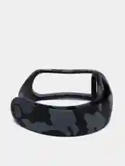 Серый силиконовый ремешок для Xiaomi Mi Band 3 и Mi Band 4 с принтом камуфляж