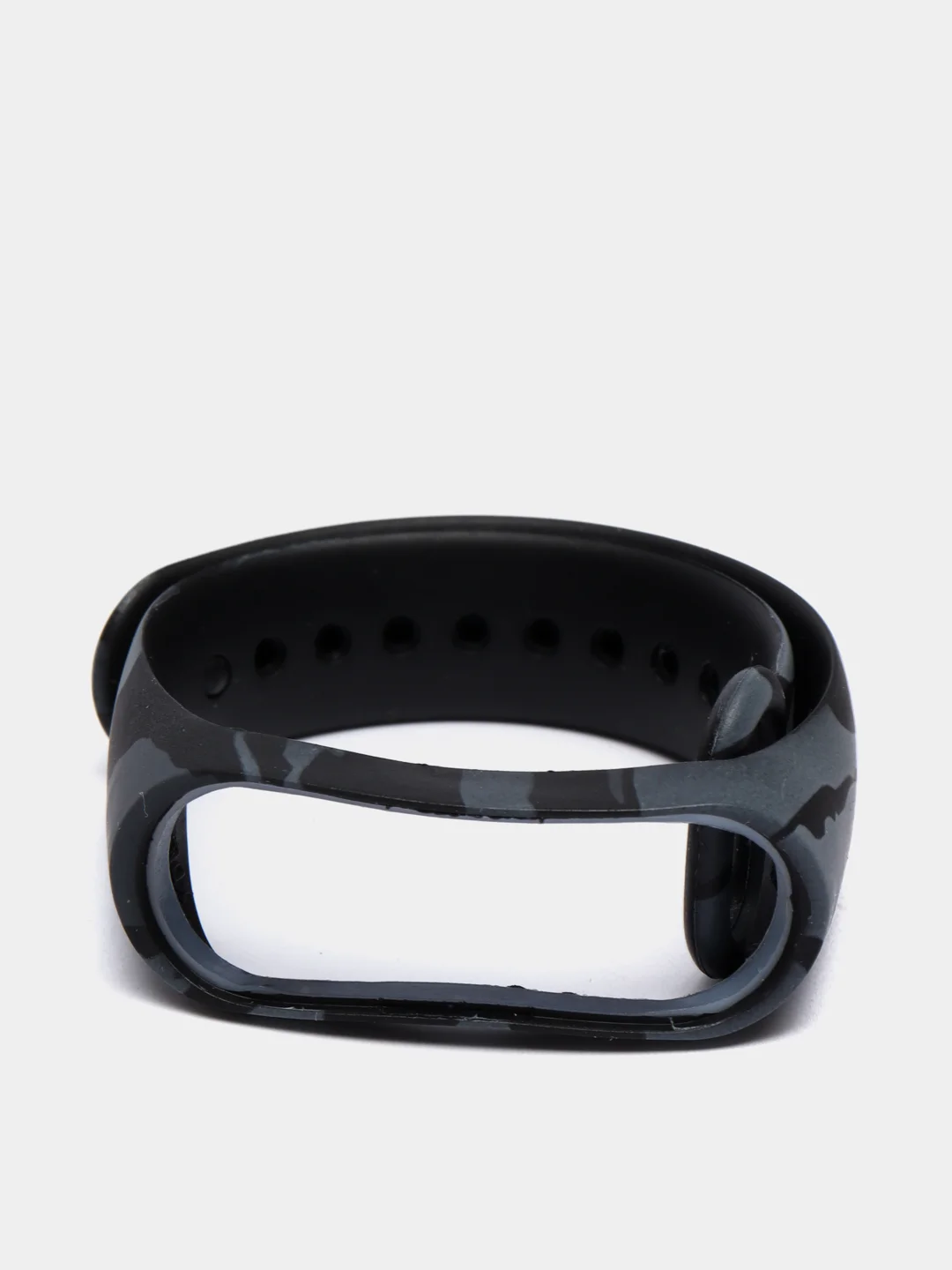 Серый силиконовый ремешок для Xiaomi Mi Band 3 и Mi Band 4 с принтом камуфляж