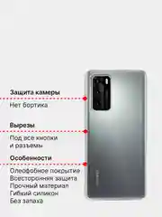 Чехол Huawei P40 силиконовый прозрачный