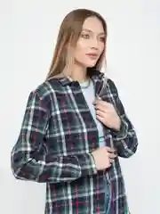 Тёмно-зелёный рубашка в клетку оверсайз унисекс
