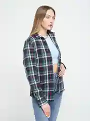 Тёмно-зелёный рубашка в клетку оверсайз унисекс