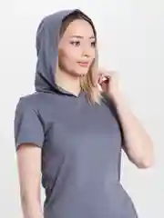 Угольный платье женское домашнее с капюшоном,  хлопок