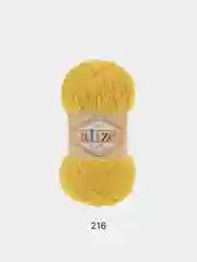 Желтый пряжа плюшевая Alize Softy 100% Микрополиэстер 50г 115м (Ализе софти велюровая)