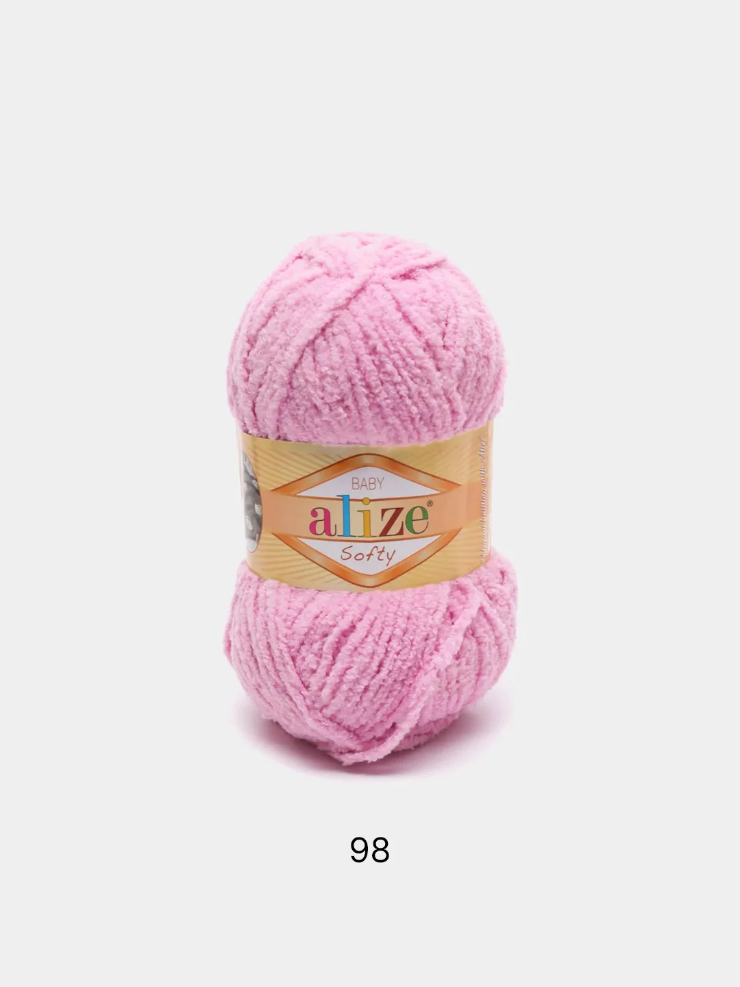 Конфетный пряжа плюшевая Alize Softy 100% Микрополиэстер 50г 115м (Ализе софти велюровая)