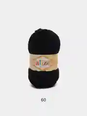 Черный пряжа плюшевая Alize Softy 100% Микрополиэстер 50г 115м (Ализе софти велюровая)