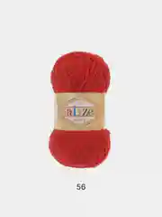 Красный пряжа плюшевая Alize Softy 100% Микрополиэстер 50г 115м (Ализе софти велюровая)
