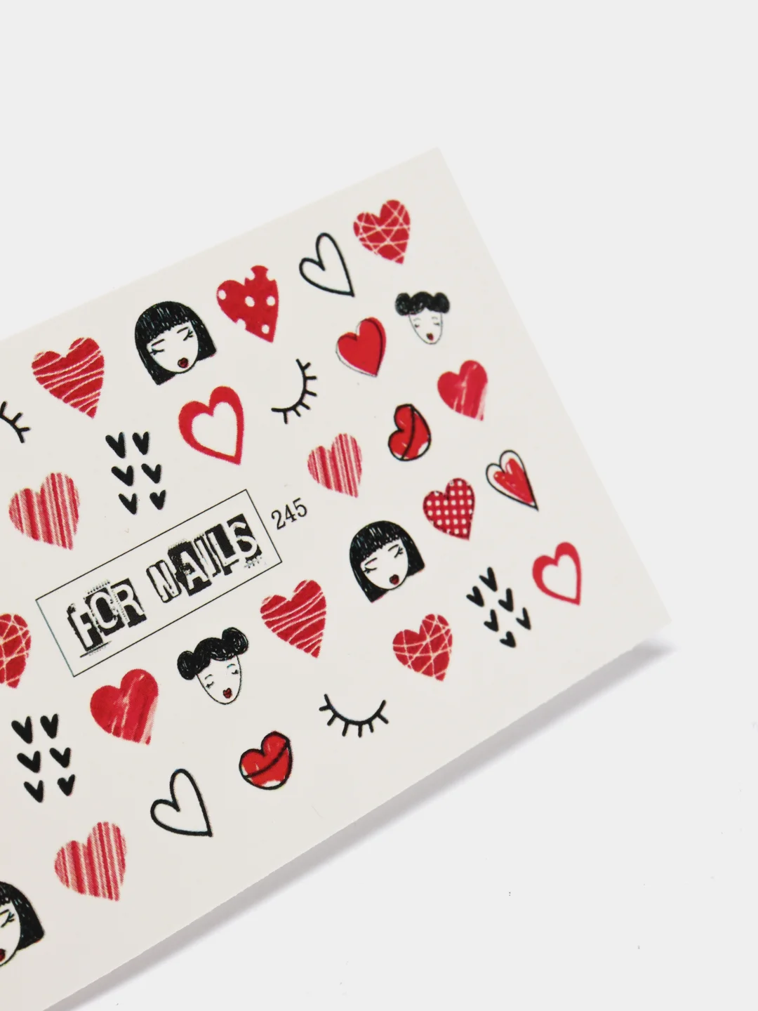Слайдер для дизайна ногтей Love, на белый фон