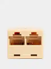 Бежевый переходник разветвитель / сплиттер сетевой RJ45/2*RJ45