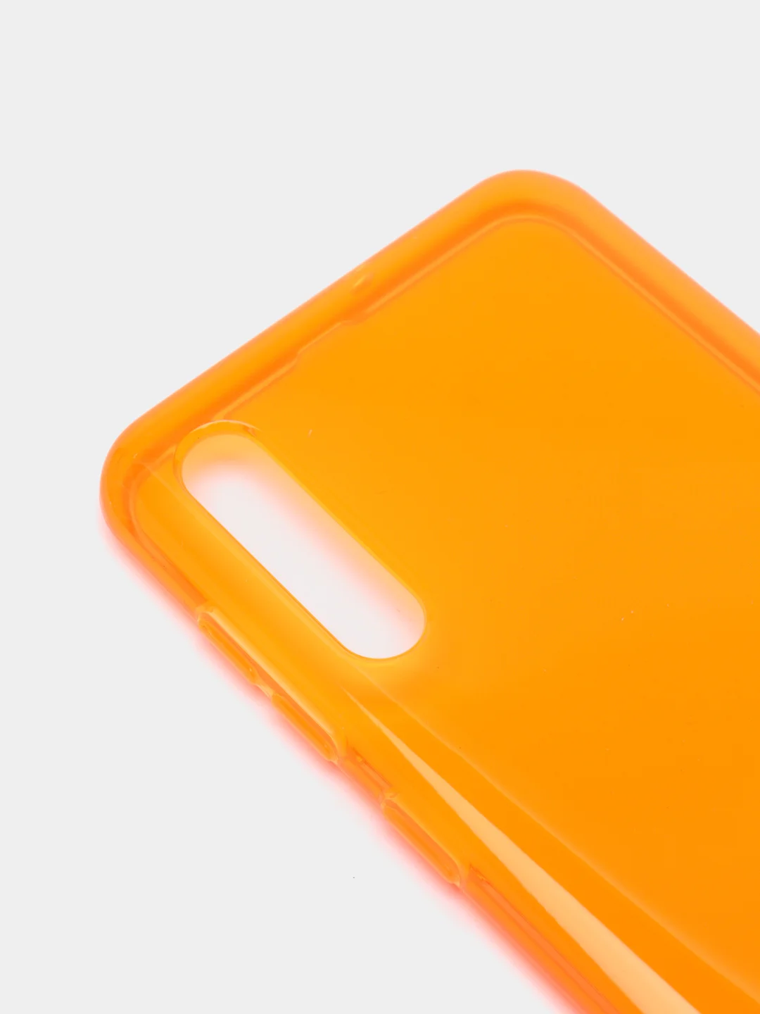 Оранжевый чехол прозрачный Samsung Galaxy A50, A50s, A30s, плотный неоновый с оттенком