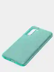 Зеленый чехол Samsung Galaxy S21 FE, Самсунг Галакси С21 ФЕ блестящий