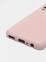 Бежевый чехол Samsung A22 4G, M22, M32 c защитой камеры и бархатом внутри