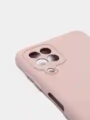 Бежевый чехол Samsung A22 4G, M22, M32 c защитой камеры и бархатом внутри