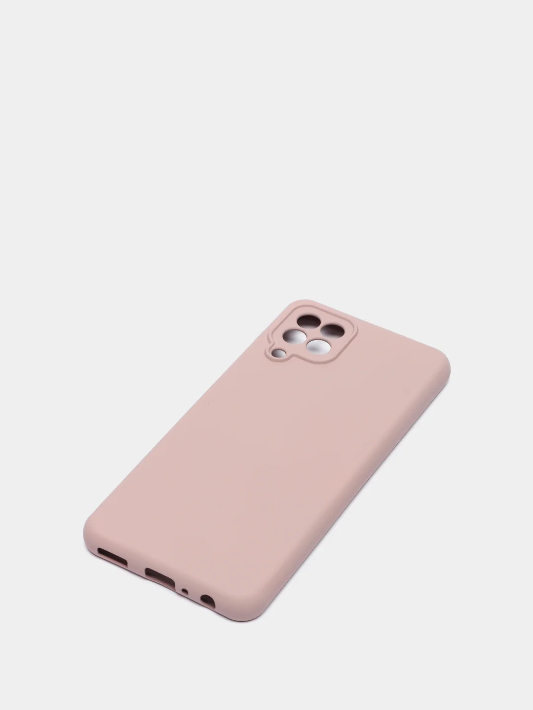 Бежевый чехол Samsung A22 4G, M22, M32 c защитой камеры и бархатом внутри