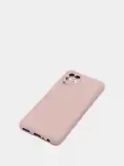 Бежевый чехол Samsung A22 4G, M22, M32 c защитой камеры и бархатом внутри
