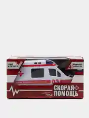 Машина "Скорая помощь", световые и звуковые эффекты, русская озвучка, работает от батареек