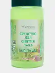 Зеленый жидкость для снятия лака  всех видов и бальзам для укрепления Versana 100 мл. средство