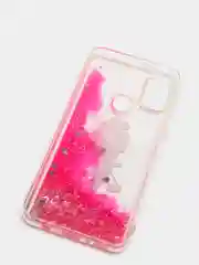 Алый чехол переливашка с жидкими блёсточками SAMSUNG M21