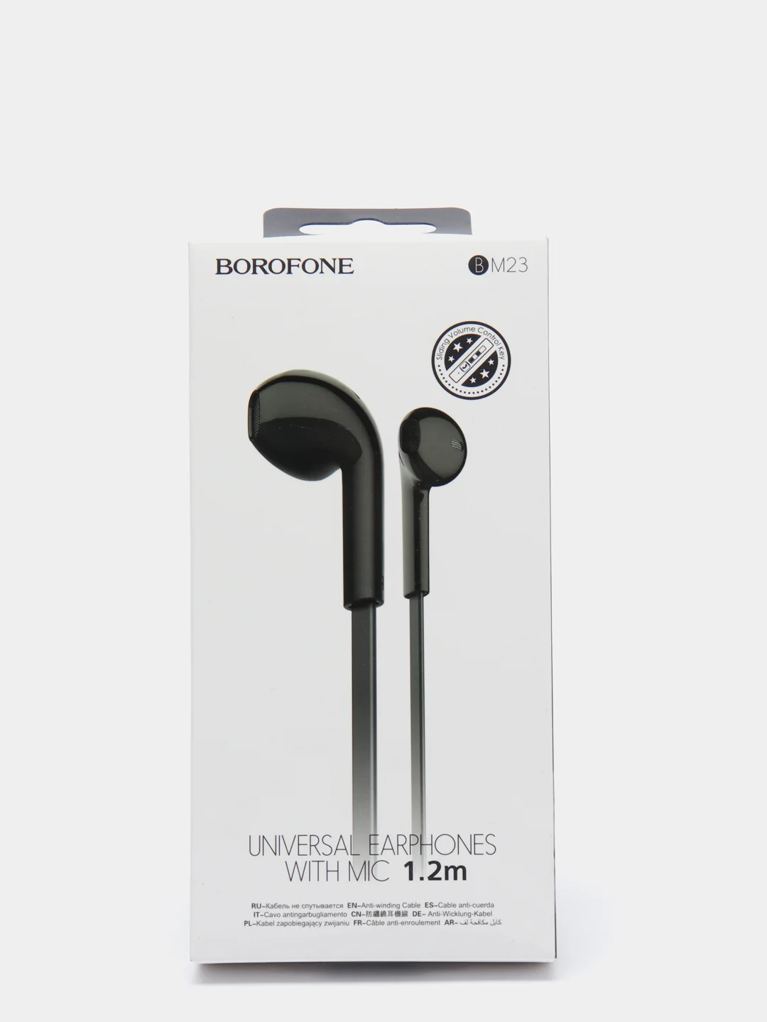 Черный наушники с микрофоном BOROFONE BM23 / Наушники с плоским проводом