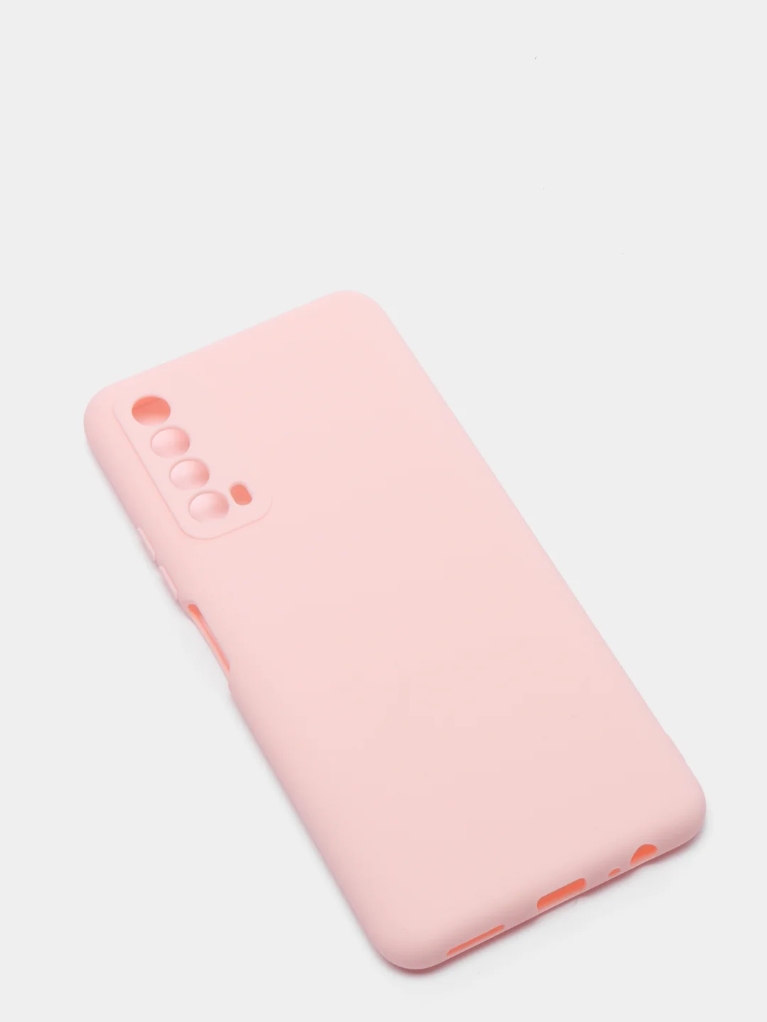 Розовый чехол силиконовый Huawei P Smart 2021 (Хуавей П Смарт 2021) с защитой камеры