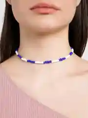 Светло-синий чокер из бисера/ колье/ цепочка/ нитка из бисера