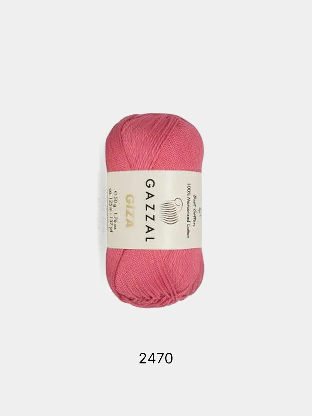 Коралловый пряжа Gazzal Giza 100% Мерсеризованный хлопок 50г 125м