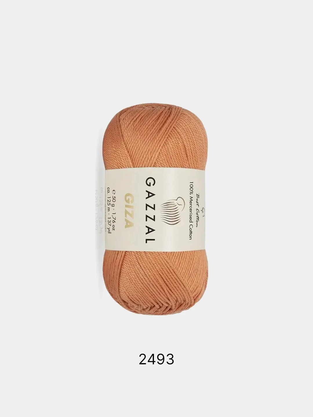 Медный пряжа Gazzal Giza 100% Мерсеризованный хлопок 50г 125м