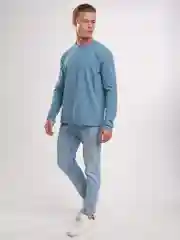 Светло-синий лонгслив мужской, базовый BEJAMPER