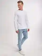 Белый лонгслив мужской, базовый BEJAMPER