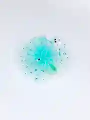 Мятный бантик для волос на резинке