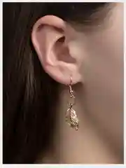 Серьги-подвески "Листья", женские