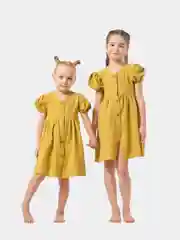 Горчичный платье для девочки из муслима