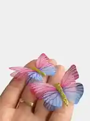 Лайм бабочки шифоновые двойные большие 6 см, 2 штуки