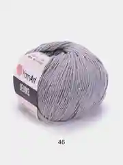 Серый меланж пряжа YarnArt Jeans, 55% Хлопок, 45% Акрил, 50 г, 160 м  (часть1) Ярн Арт Джинс