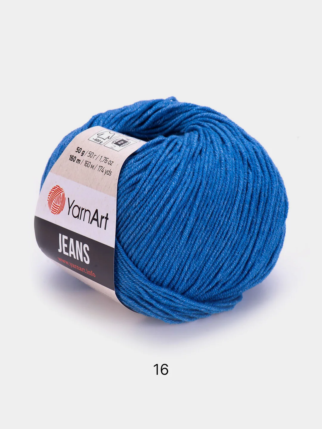 Синий пряжа YarnArt Jeans, 55% Хлопок, 45% Акрил, 50 г, 160 м  (часть1) Ярн Арт Джинс