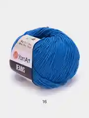 Синий пряжа YarnArt Jeans, 55% Хлопок, 45% Акрил, 50 г, 160 м  (часть1) Ярн Арт Джинс