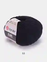 Черный пряжа YarnArt Jeans, 55% Хлопок, 45% Акрил, 50 г, 160 м  (часть1) Ярн Арт Джинс